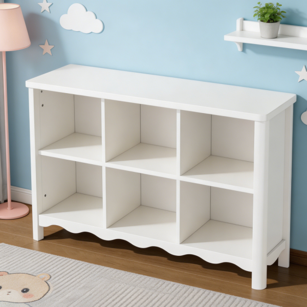 White 6 Cube Storage Organizer Shelf
